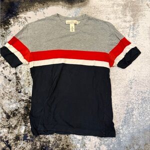 H&M Short Sleeve Colorblock Tee in Gray, Red & Navy